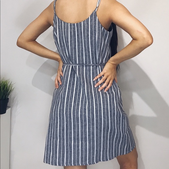 🆕 Jane - Navy + White Striped Slip Dress - Picture 4 of 5